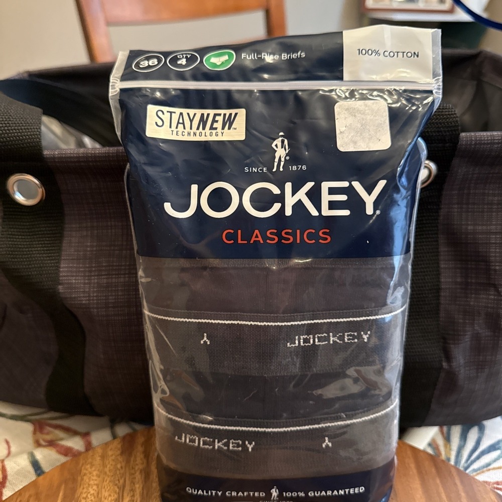 Jockey Classics 4 full-rise briefs 36 staycool technology NIB Black 100% Cotton